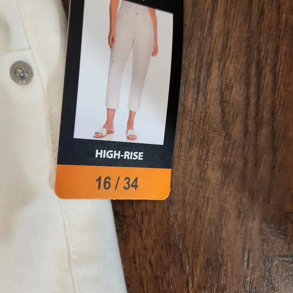 Frye White High-Rise Jeans size 16.